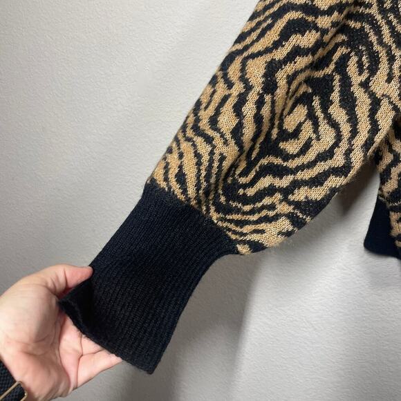 Vero Moda Plus 3X Mariam Knit Sweater Black Zebra Animal Print Long Sleeves - Picture 6 of 9